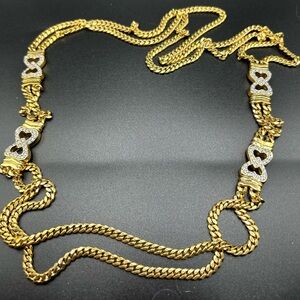Unsigned Park Lane Gold Chain Necklace with CZ vintage